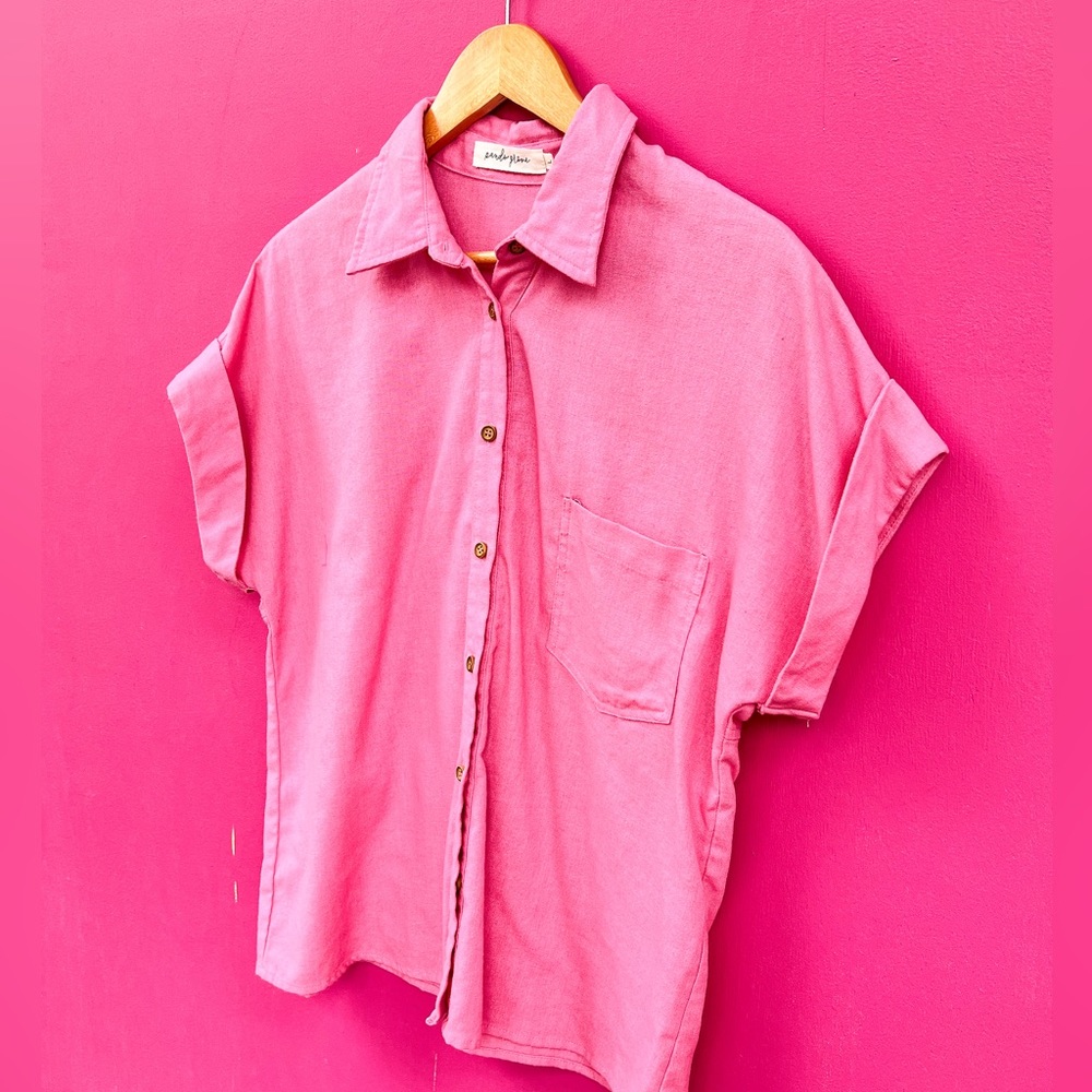 Pink Button Up Blouse